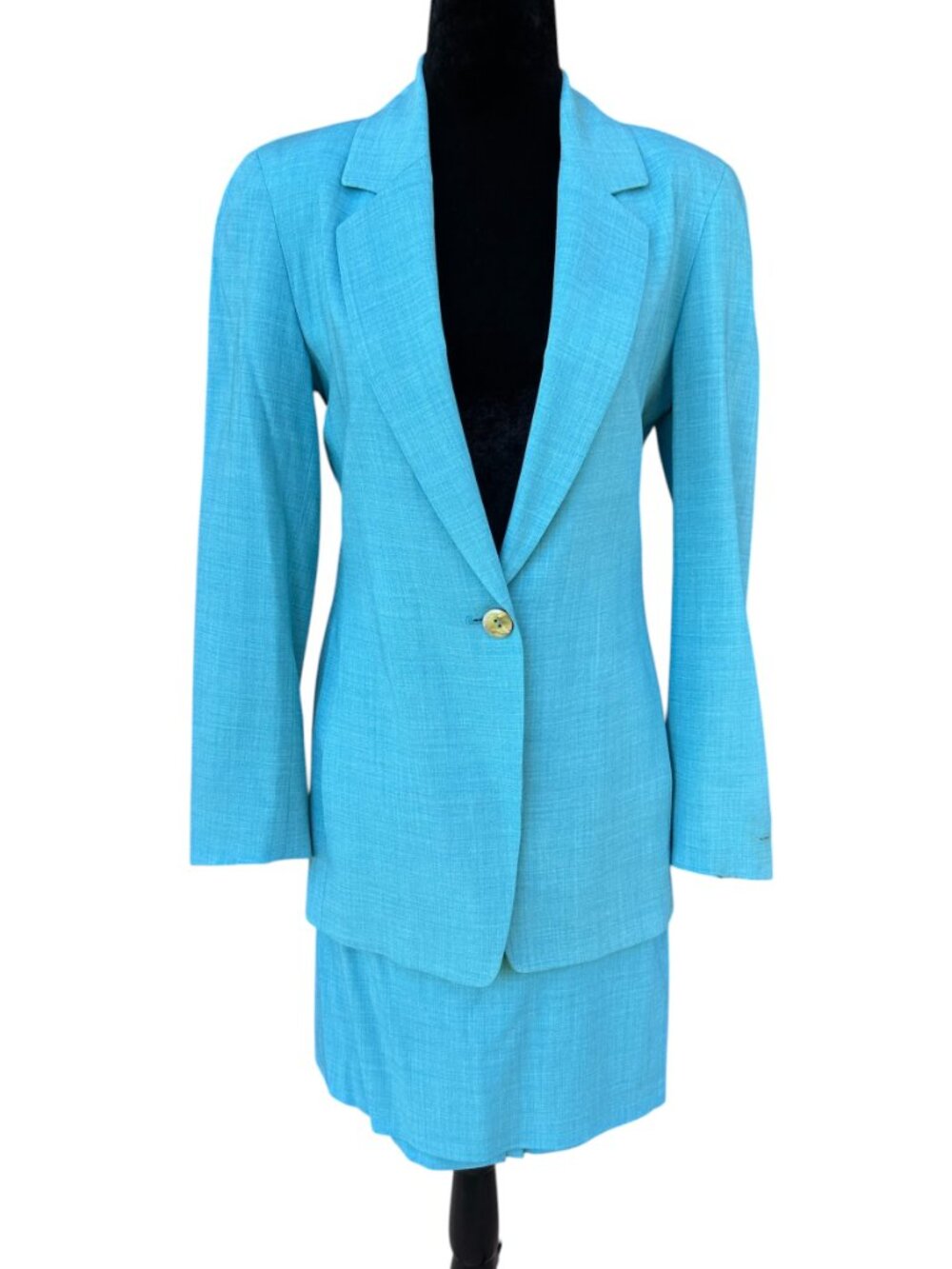 Dana Buchman Turquoise Blue Tailored Skirt Suit Set